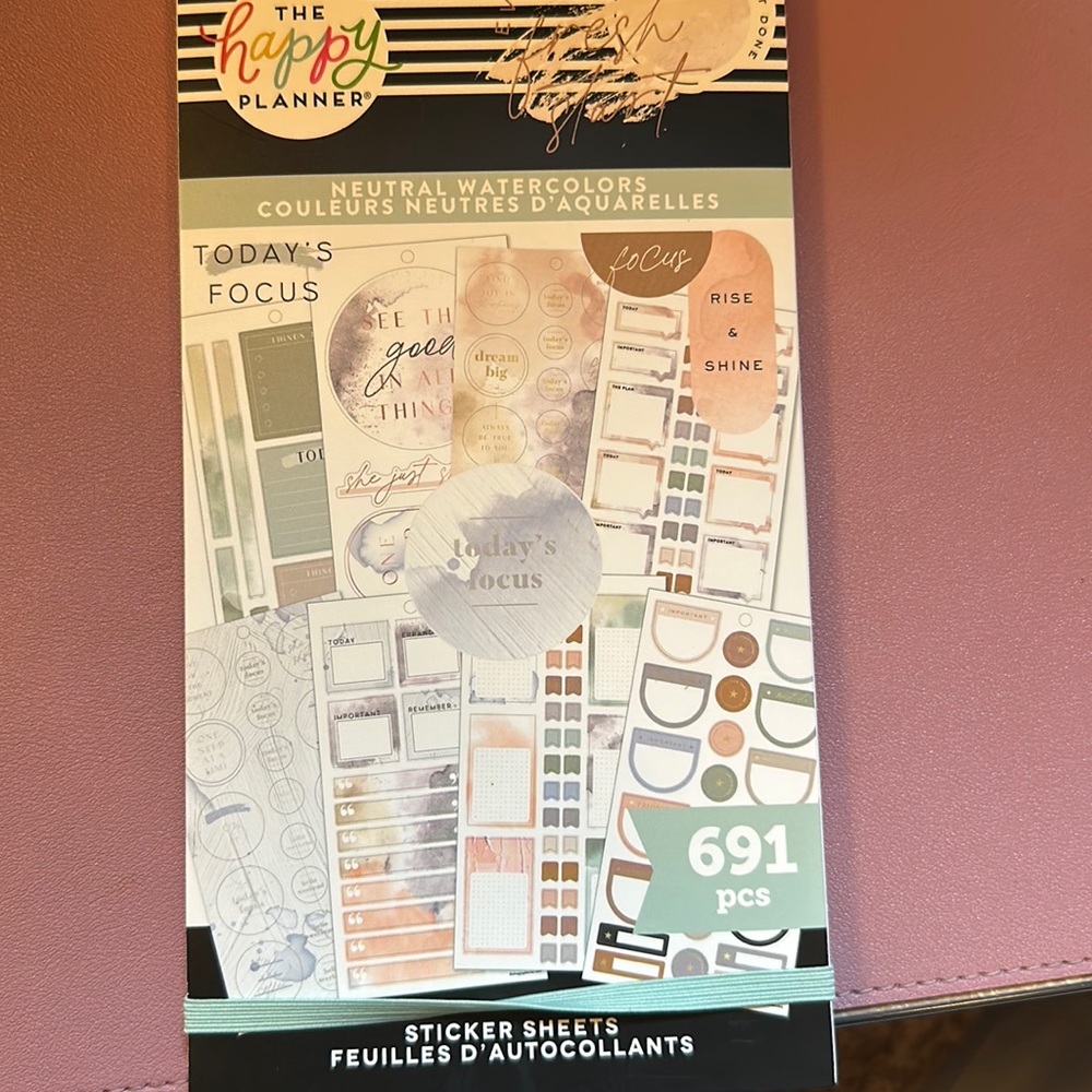 Happy Planner Neutral Watercolor Sticker Pack
